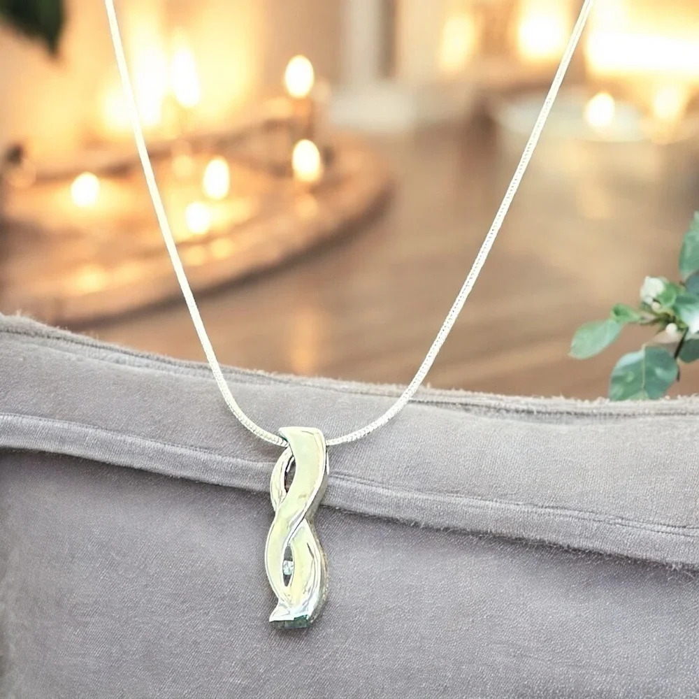 Krementz | Diamond Infinity Sterling Slide Pendant